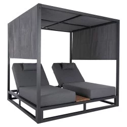 ΔΙΠΛΗ ΞΑΠΛΩΣΤΡΑ ΑΛΟΥΜΙΝΙΟΥ ΠΑΡΑΛΙΑΣ ΜΕ ΣΚΙΑΣΤΡΟ ΚΥΒΟΣ GALLANT HM6097.02 ΛΕΥΚΟ 2x2x2μ