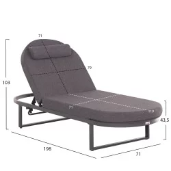 ΕΠΑΓΓΕΛΜATIKH ΞΑΠΛΩΣΤΡΑ MALLOW HM10715.03 ΣΚΟΥΡΟ ΓΚΡΙ ΑΛΟΥΜΙΝΙΟ & ΜΑΞΙΛΑΡΙ 198x71x103Υεκ