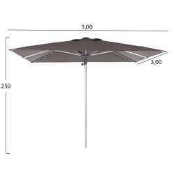 ΟΜΠΡΕΛΑ ΕΠΑΓΓΕΛΜΑΤΙΚΗ GLADELL 3X3m HM6604.01 ΓΚΡΙ ΠΑΝΙ-ΑΝΟΔΙΩΜΕΝΟ ΑΛΟΥΜΙΝΙΟ