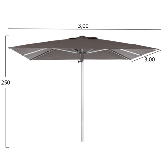 ΟΜΠΡΕΛΑ ΕΠΑΓΓΕΛΜΑΤΙΚΗ GLADELL 3X3m HM6604.01 ΓΚΡΙ ΠΑΝΙ-ΑΝΟΔΙΩΜΕΝΟ ΑΛΟΥΜΙΝΙΟ
