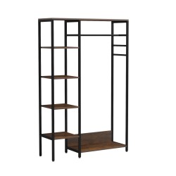 ΕΠΙΠΛΟ ΕΙΣΟΔΟΥ/ΑΝΟΙΧΤΗ ΝΤΟΥΛΑΠΑ ARANJA HM18083 ΜΕΤΑΛΛΟ ΜΑΥΡΟ-ΜΕΛΑΜΙΝΗ ΚΑΦΕ 100x46x180Υεκ.