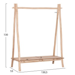 ΕΠΙΠΛΟ ΕΙΣΟΔΟΥ PERL HM9911 ΚΛΑΔΙΑ ΞΥΛΟΥ TEAK-ΦΥΣΙΚΟ 130,5x53x152Υεκ.