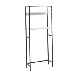 ΕΠΙΠΛΟ ΠΛΥΝΤΗΡΙΟΥ-ΡΑΦΙΕΡΑ HYGI HM18072.02 ΜΕΤΑΛΛΟ ΜΑΥΡΟ-MDF ΛΕΥΚΟ 64x25x156Υεκ.