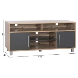 ΕΠΙΠΛΟ ΤΗΛΕΟΡΑΣΗΣ DANNA ΜΕΛΑΜΙΝΗΣ HM2202.04 SONAMA-ΓΚΡΙ 120x40x55 εκ.