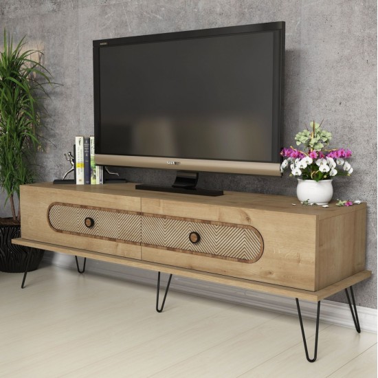 ΕΠΙΠΛΟ ΤΗΛΕΟΡΑΣΗΣ HM9511.02 ΜΕΛΑΜΙΝΗΣ ΦΥΣΙΚΟ OAK ΧΡΩΜΑ ΜΕΤΑΛΛΙΚΑ ΠΟΔΙΑ 145x40x45Yεκ. ΕΠΙΠΛΟ ΤΗΛΕΟΡΑΣΗΣ HM9511.02 ΜΕΛΑΜΙΝΗΣ ΦΥΣΙΚΟ OAK ΧΡΩΜΑ ΜΕΤΑΛΛΙΚΑ ΠΟΔΙΑ 145x40x45Yεκ.