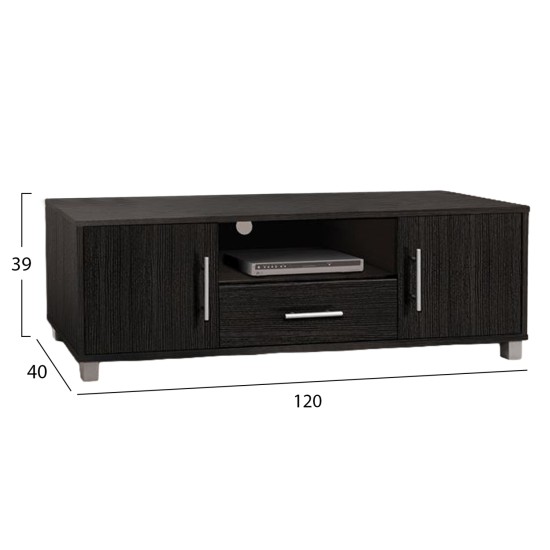 ΕΠΙΠΛΟ ΤΗΛΕΟΡΑΣΗΣ MACIE ΜΕΛΑΜΙΝΗΣ HM2203.01 ZEBRANO 120x40x39Y εκ.