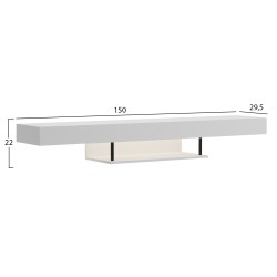 ΕΠΙΠΛΟ ΤΗΛΕΟΡΑΣΗΣ ΤΟΙΧΟΥ ME LED SAVOR HM18381.05 ΜΕΛΑΜΙΝΗ ΣΕ ΓΚΡΙ 150x29,5x22Υεκ