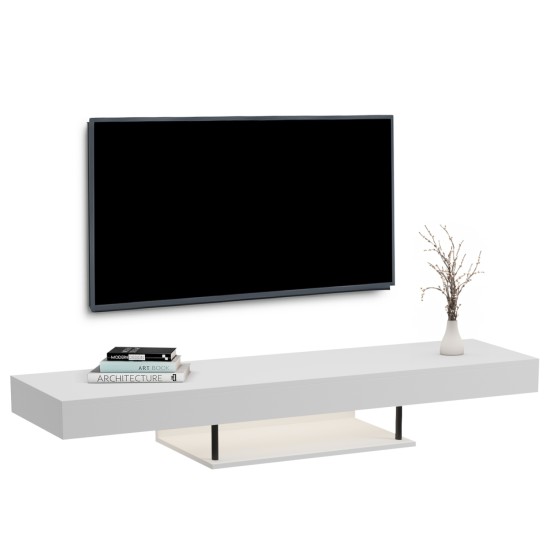 ΕΠΙΠΛΟ ΤΗΛΕΟΡΑΣΗΣ ΤΟΙΧΟΥ ME LED SAVOR HM18381.01 ΜΕΛΑΜΙΝΗ ΣΕ OAK 150x29,5x22Υεκ