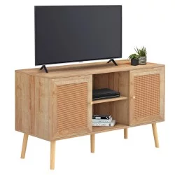 ΕΠΙΠΛΟ TV ΜΕΛΑΜΙΝΗΣ COLM ΜΕ ΠΟΡΤΕΣ RATTAN HM9223.11 ΣΕ ΧΡΩΜΑ ΦΥΣΙΚΟ 120x39x57Υεκ.