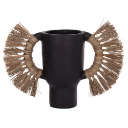 ΕΠΙΤΡΑΠΕΖΙΟ ΔΙΑΚΟΣΜΗΤΙΚΟ ΒΑΖΟ ALICA HM4668.01L ΜΑΥΡΗ ΤΕΡΑΚΟΤΑ & GRASS--64x22x38Υεκ