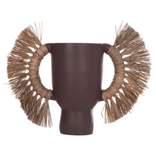 ΕΠΙΤΡΑΠΕΖΙΟ ΔΙΑΚΟΣΜΗΤΙΚΟ ΒΑΖΟ ALICA HM4668.07L ΣΟΚΟΛΑΤΙ ΤΕΡΑΚΟΤΑ & GRASS--64x22x38Υεκ