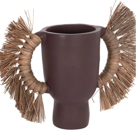 ΕΠΙΤΡΑΠΕΖΙΟ ΔΙΑΚΟΣΜΗΤΙΚΟ ΒΑΖΟ ALICA HM4668.07L ΣΟΚΟΛΑΤΙ ΤΕΡΑΚΟΤΑ & GRASS--64x22x38Υεκ