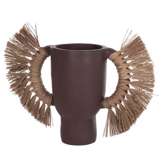 ΕΠΙΤΡΑΠΕΖΙΟ ΔΙΑΚΟΣΜΗΤΙΚΟ ΒΑΖΟ ALICA HM4668.07L ΣΟΚΟΛΑΤΙ ΤΕΡΑΚΟΤΑ & GRASS--64x22x38Υεκ