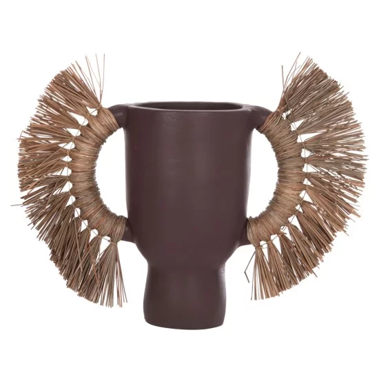 ΕΠΙΤΡΑΠΕΖΙΟ ΔΙΑΚΟΣΜΗΤΙΚΟ ΒΑΖΟ ALICA HM4668.07L ΣΟΚΟΛΑΤΙ ΤΕΡΑΚΟΤΑ & GRASS--64x22x38Υεκ