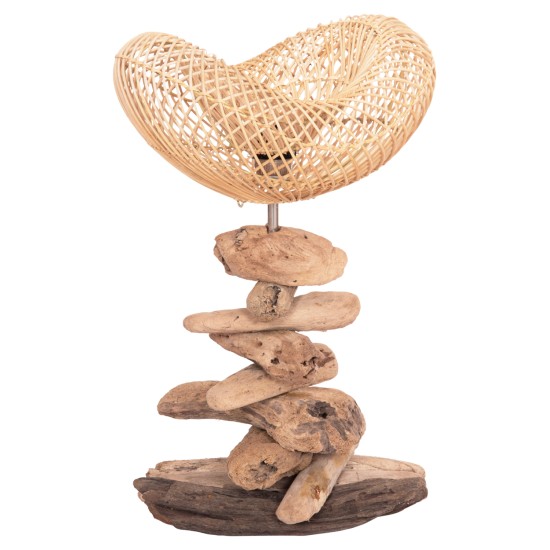 ΕΠΙΤΡΑΠΕΖΙΟ ΔΙΑΚΟΣΜΗΤΙΚΟ ΦΩΤΙΣΤΙΚΟ ASHIN HM4438 DRIFTWOOD--RATTAN 30x30x49Υεκ.