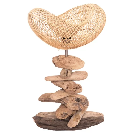 ΕΠΙΤΡΑΠΕΖΙΟ ΔΙΑΚΟΣΜΗΤΙΚΟ ΦΩΤΙΣΤΙΚΟ ASHIN HM4438 DRIFTWOOD--RATTAN 30x30x49Υεκ.