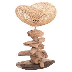 ΕΠΙΤΡΑΠΕΖΙΟ ΔΙΑΚΟΣΜΗΤΙΚΟ ΦΩΤΙΣΤΙΚΟ ASHIN HM4438 DRIFTWOOD--RATTAN 30x30x49Υεκ.