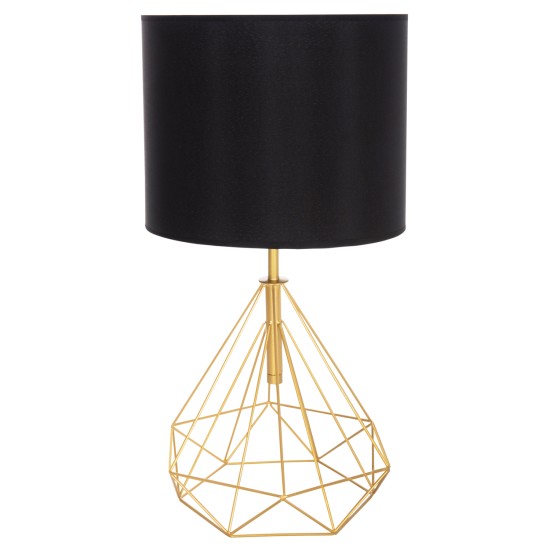 ΕΠΙΤΡΑΠΕΖΙΟ ΦΩΤΙΣΤΙΚΟ GEILO HM7416.12 ΧΡΥΣΟ ΜΕΤΑΛΛΙΚΟ--ΜΑΥΡΟ PVC ΚΑΠΕΛΟ Φ25x48,5Υεκ.