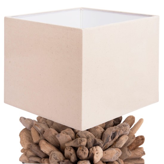 ΕΠΙΤΡΑΠΕΖΙΟ ΦΩΤΙΣΤΙΚΟ ΣΧΗΜΑ ΚΥΒΟΥ TWIGGY HM4425 DRIFTWOOD & ΛΕΥΚΟ ΚΑΠΕΛΟ 24x24x46Υεκ