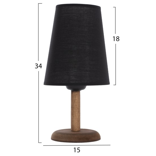 ΕΠΙΤΡΑΠΕΖΙΟ ΦΩΤΙΣΤΙΚΟ ΞΥΛΙΝΟ ΜΕ ΚΥΛΙΝΔΡΙΚΟ ΚΑΠΕΛΟ ΜΑΥΡΟ Φ15x34Yεκ.HM7692.01