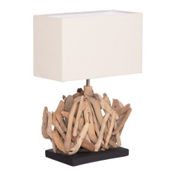 ΕΠΙΤΡΑΠΕΖΙΟ ΟΡΘΟΓΩΝΙΟ ΦΩΤΙΣΤΙΚΟ TWIGGY HM4424 DRIFTWOOD & ΛΕΥΚΟ ΚΑΠΕΛΟ 35.5x15x47Υεκ.