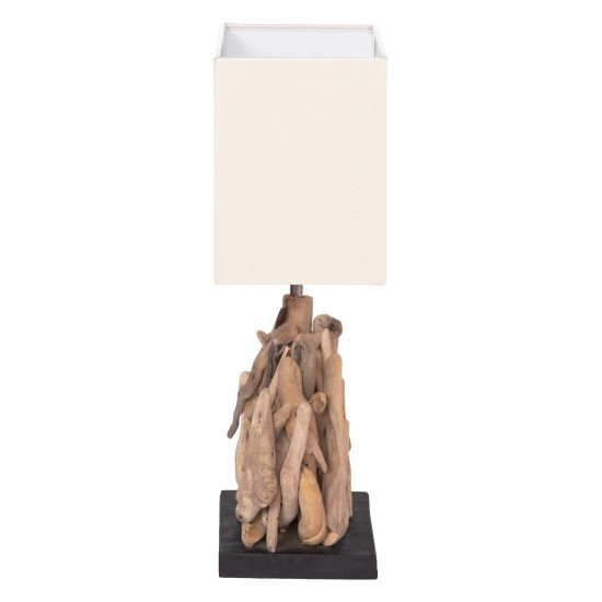 ΕΠΙΤΡΑΠΕΖΙΟ ΟΡΘΟΓΩΝΙΟ ΦΩΤΙΣΤΙΚΟ TWIGGY HM4424 DRIFTWOOD & ΛΕΥΚΟ ΚΑΠΕΛΟ 35.5x15x47Υεκ.