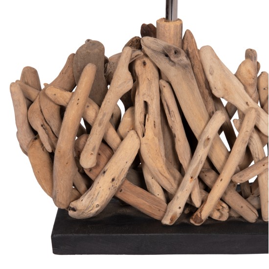 ΕΠΙΤΡΑΠΕΖΙΟ ΟΡΘΟΓΩΝΙΟ ΦΩΤΙΣΤΙΚΟ TWIGGY HM4424 DRIFTWOOD & ΛΕΥΚΟ ΚΑΠΕΛΟ 35.5x15x47Υεκ.