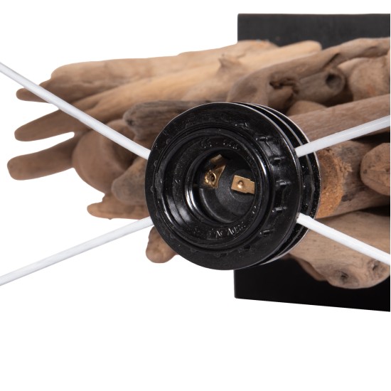 ΕΠΙΤΡΑΠΕΖΙΟ ΟΡΘΟΓΩΝΙΟ ΦΩΤΙΣΤΙΚΟ TWIGGY HM4424 DRIFTWOOD & ΛΕΥΚΟ ΚΑΠΕΛΟ 35.5x15x47Υεκ.