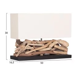 ΕΠΙΤΡΑΠΕΖΙΟ ΟΡΘΟΓΩΝΙΟ ΦΩΤΙΣΤΙΚΟ TWIGGY HM4432 DRIFTWOOD & ΛΕΥΚΟ ΚΑΠΕΛΟ 50x16,5x38Υεκ.