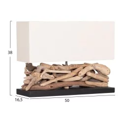 ΕΠΙΤΡΑΠΕΖΙΟ ΟΡΘΟΓΩΝΙΟ ΦΩΤΙΣΤΙΚΟ TWIGGY HM4432 DRIFTWOOD & ΛΕΥΚΟ ΚΑΠΕΛΟ 50x16,5x38Υεκ.