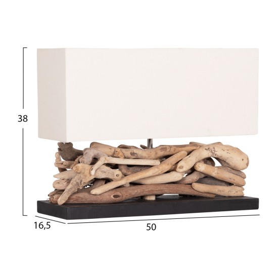 ΕΠΙΤΡΑΠΕΖΙΟ ΟΡΘΟΓΩΝΙΟ ΦΩΤΙΣΤΙΚΟ TWIGGY HM4432 DRIFTWOOD & ΛΕΥΚΟ ΚΑΠΕΛΟ 50x16,5x38Υεκ.