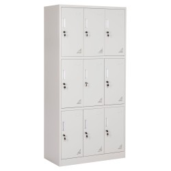 ΦΟΡΙΑΜΟΣ ΜΕΤΑΛΛΙΚΟΣ MALMOE HM5636.11 9 ΝΤΟΥΛΑΠΑΚΙΑ ΜΕ ΚΛΕΙΔΑΡΙΕΣ-ΓΚΡΙ 90x45x185Υεκ.