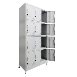 ΦΟΡΙΑΜΟΣ ΜΕΤΑΛΛΙΚΟΣ BEXLEY ΜΕ ΠΟΔΙΑ-12 ΝΤΟΥΛΑΠΙΑ HM21105.01 ΓΚΡΙ 90x40x195Υεκ.