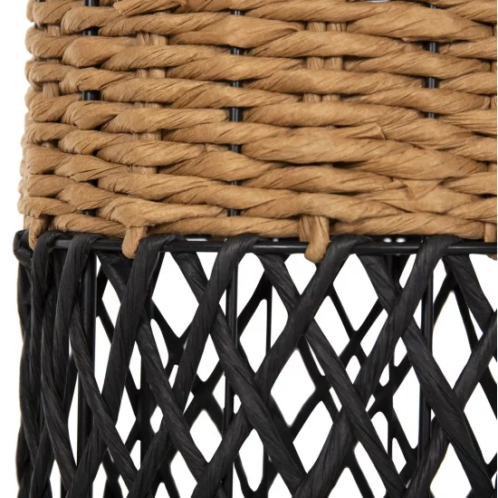 ΦΩΤΙΣΤΙΚΟ ΔΑΠΕΔΟΥ HM4342 ΜΕΤΑΛΛΟ-PAPER ROPE ΣΕ ΜΠΕΖ ΑΜΜΟΥ-ΜΑΥΡΟ Φ20X120Υεκ.