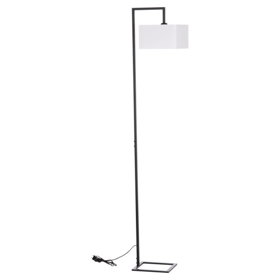 ΦΩΤΙΣΤΙΚΟ ΔΑΠΕΔΟΥ BRANS HM7532.11 ΜΕΤΑΛΛΟ ΜΑΥΡΟ--PVC ΛΕΥΚΟ ΚΑΠΕΛΟ 25x33x170Υεκ.