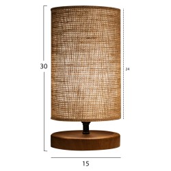 ΦΩΤΙΣΤΙΚΟ ΕΠΙΤΡΑΠΕΖΙΟ ΞΥΛΙΝΟ ΜΕ WICKER ΚΑΦΕ ΜΕ ΜΠΕΖ HM7596.01 24Χ30εκ.