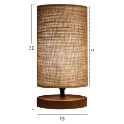 ΦΩΤΙΣΤΙΚΟ ΕΠΙΤΡΑΠΕΖΙΟ ΞΥΛΙΝΟ ΜΕ WICKER ΚΑΦΕ ΜΕ ΜΠΕΖ HM7596.01 24Χ30εκ.