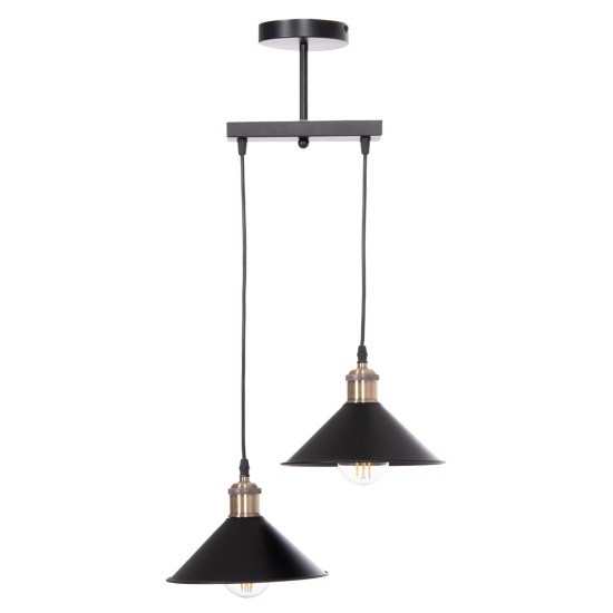 ΦΩΤΙΣΤΙΚΟ ΟΡΟΦΗΣ 2ΦΩΤΟ BELL HM7531.11 ΜΑΥΡΟ ΜΕΤΑΛΛΟ-ΧΑΛΚΙΝΟ ΝΤΟΥΙ Φ21,5x135Υεκ.