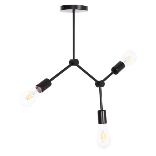 ΦΩΤΙΣΤΙΚΟ ΟΡΟΦΗΣ 3-ΦΩΤΟ LIGHTY HM7404.11 ΜΕΤΑΛΛΟ ΣΕ ΜΑΥΡΟ 52x5x48Υεκ.