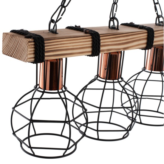 ΦΩΤΙΣΤΙΚΟ ΟΡΟΦΗΣ 3-ΦΩΤΟ ΜΕ ΞΥΛΟ ΚΑΙ ΜΕΤΑΛΛΙΚΑ ΠΛΕΓΜΑΤΑ 50x16x65Yεκ.HM7682.01