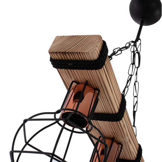 ΦΩΤΙΣΤΙΚΟ ΟΡΟΦΗΣ 3-ΦΩΤΟ ΜΕ ΞΥΛΟ ΚΑΙ ΜΕΤΑΛΛΙΚΑ ΠΛΕΓΜΑΤΑ 50x16x65Yεκ.HM7682.01