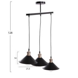 ΦΩΤΙΣΤΙΚΟ ΟΡΟΦΗΣ 3ΦΩΤΟ BELL HM7533.11 ΜΑΥΡΟ ΜΕΤΑΛΛΟ-ΧΑΛΚΙΝΟ ΝΤΟΥΙ Φ21,5x128Υεκ.