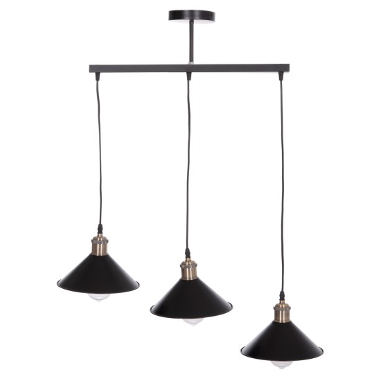 ΦΩΤΙΣΤΙΚΟ ΟΡΟΦΗΣ 3ΦΩΤΟ BELL HM7533.11 ΜΑΥΡΟ ΜΕΤΑΛΛΟ-ΧΑΛΚΙΝΟ ΝΤΟΥΙ Φ21,5x128Υεκ.