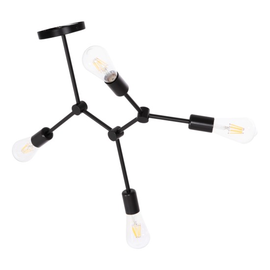 ΦΩΤΙΣΤΙΚΟ ΟΡΟΦΗΣ 4-ΦΩΤΟ LIGHTY HM7405.11 ΜΕΤΑΛΛΟ ΣΕ ΜΑΥΡΟ 57x5x52Υεκ.