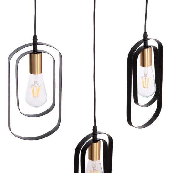 ΦΩΤΙΣΤΙΚΟ ΟΡΟΦΗΣ 5-ΦΩΤΟ BIUT HM7545.11 ΜΑΥΡΟ ΜΕΤΑΛΛΟ-ΧΡΥΣΟ ΝΤΟΥΙ 80x6x138Υεκ.