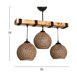 ΦΩΤΙΣΤΙΚΟ ΟΡΟΦΗΣ ΕΣΩΤΕΡΙΚΟΥ ΧΩΡΟΥ 3ΦΩΤΟ BAMBOO ΧΡΥΣΟ HM7512.01 35x85 εκ.