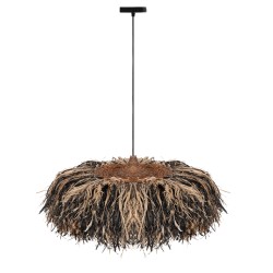 ΦΩΤΙΣΤΙΚΟ ΟΡΟΦΗΣ ORDEM HM4715 ΚΑΠΕΛΟ ΙΝΕΣ SISAL & ΜΠΑΝΑΝΑΣ-ΜΑΥΡΟ & ΦΥΣΙΚΟ Φ75εκ