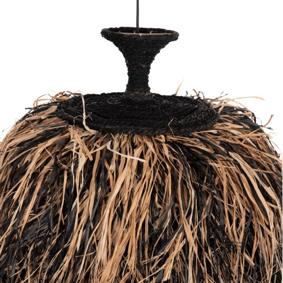 ΦΩΤΙΣΤΙΚΟ ΟΡΟΦΗΣ ORDEM HM4716 ΚΑΠΕΛΟ ΙΝΕΣ SISAL & ΜΠΑΝΑΝΑΣ-ΜΑΥΡΟ & ΦΥΣΙΚΟ Φ60x50Υεκ