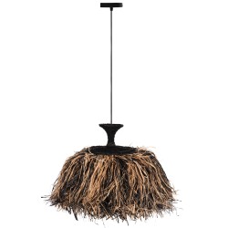 ΦΩΤΙΣΤΙΚΟ ΟΡΟΦΗΣ ORDEM HM4716 ΚΑΠΕΛΟ ΙΝΕΣ SISAL & ΜΠΑΝΑΝΑΣ-ΜΑΥΡΟ & ΦΥΣΙΚΟ Φ60x50Υεκ