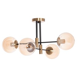 ΦΩΤΙΣΤΙΚΟ ΟΡΟΦΗΣ DREMP HM7409.11 ΤΕΤΡΑΦΩΤΟ ΜΑΥΡΟ-ΧΡΥΣΟ 68x68x36Υεκ.